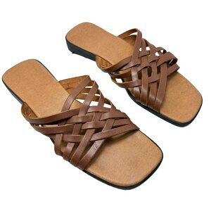 Boho Braided Sandal 8 Slip On Slide Woven‎ Western Cowgirl Festival Resort Pool